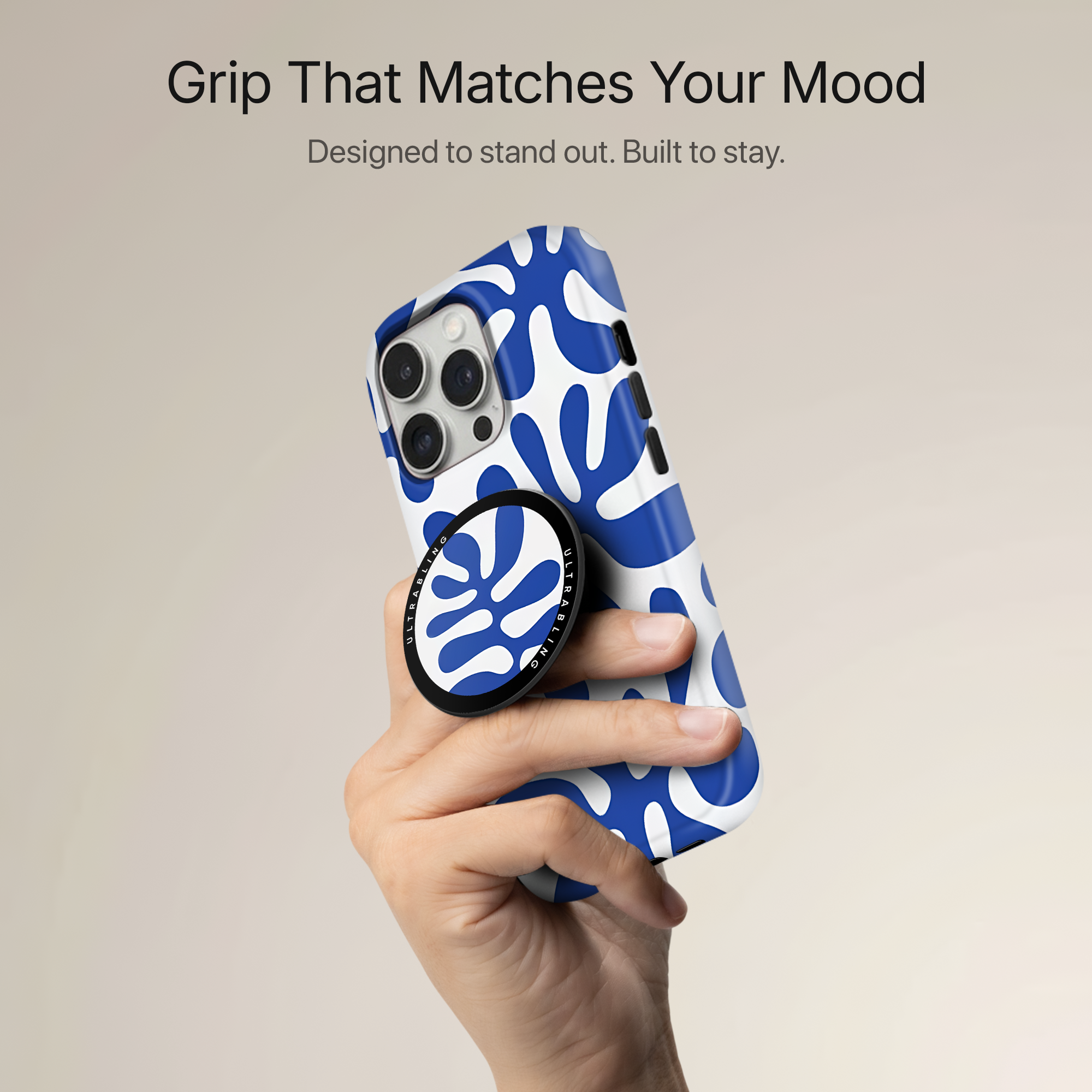 Azure Flow Ultrabling MagSafe Phone Grip - Back View