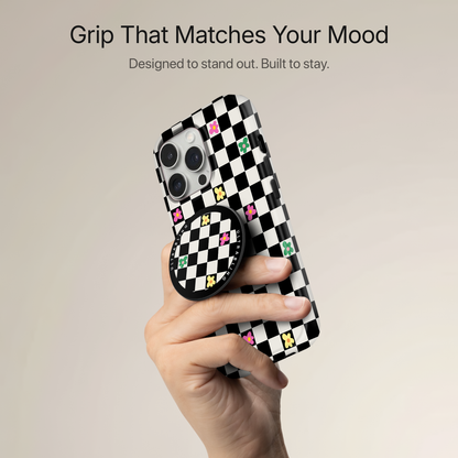 Retro Check Ultrabling MagSafe Phone Grip - Back View