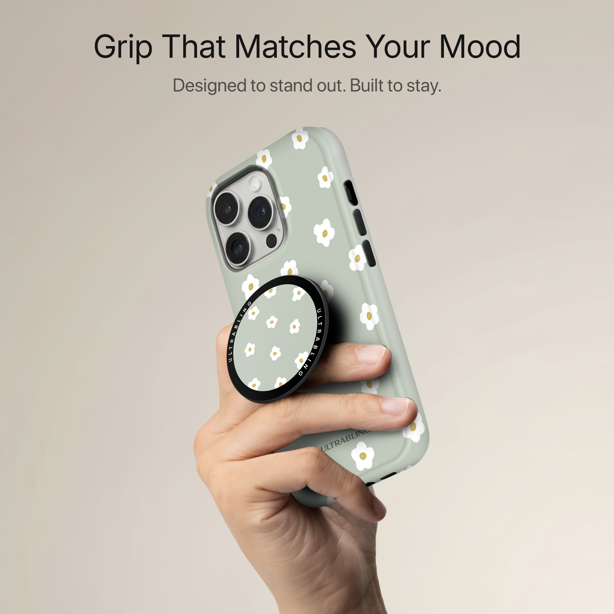 Daisy Pop Ultrabling MagSafe Phone Grip - Back View