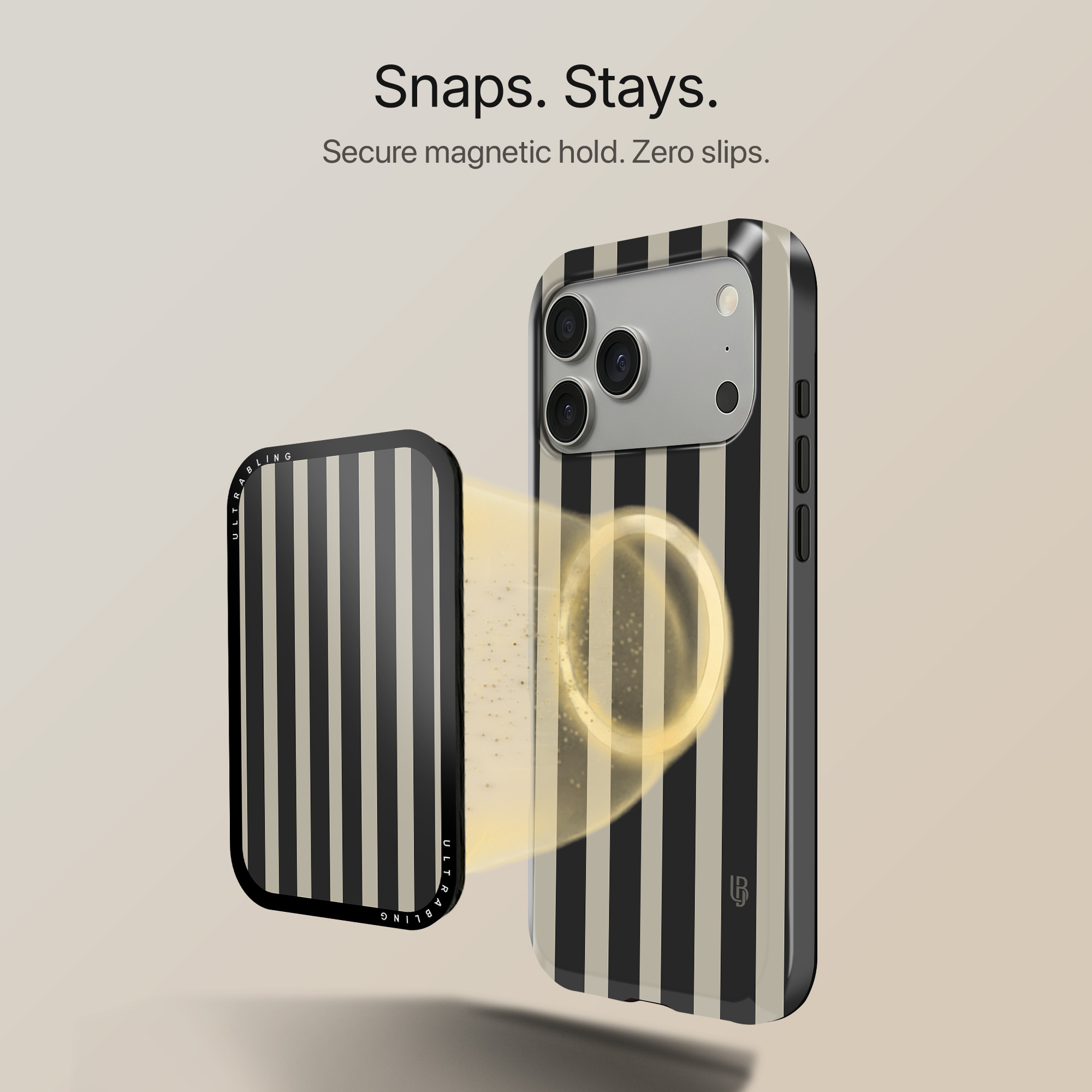 Cafe Stripes MagSafe Wallet - Back View