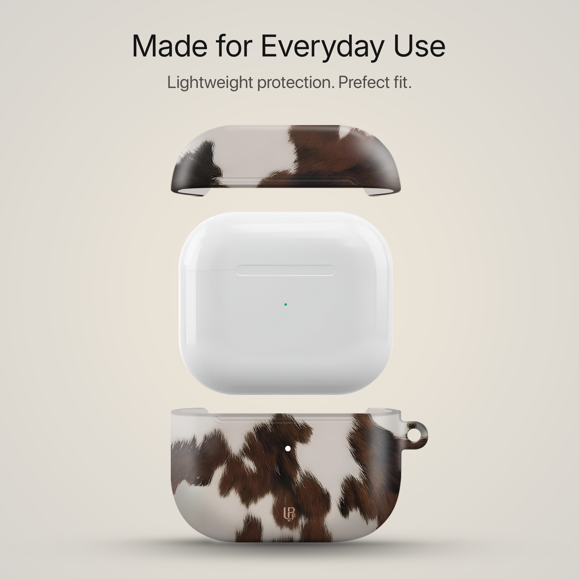 Mocha Cow Ultrabling AirPods case side view