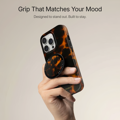 Amber Tortoise Ultrabling MagSafe Phone Grip - Back View