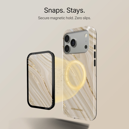 Champagne Marble MagSafe Wallet - Back View