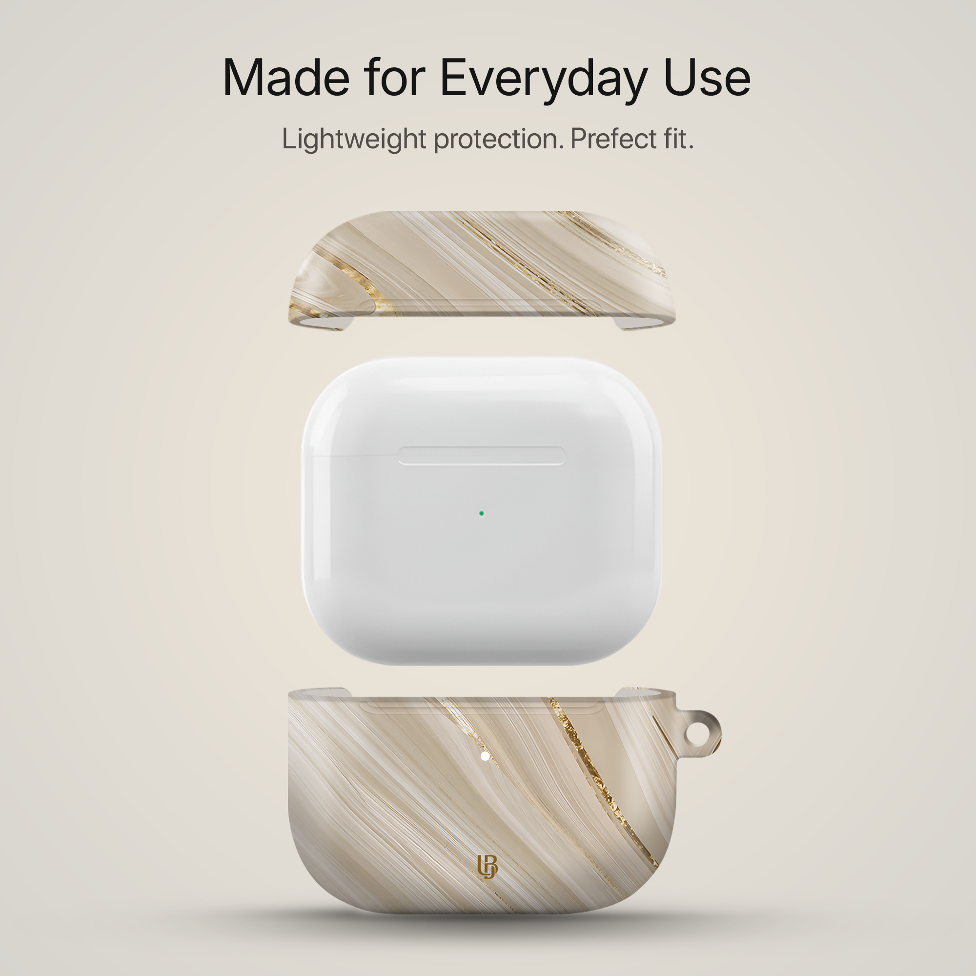 Champagne Marble Ultrabling AirPods case side view