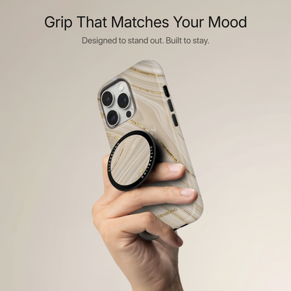 Champagne Marble Ultrabling MagSafe Phone Grip - Back View