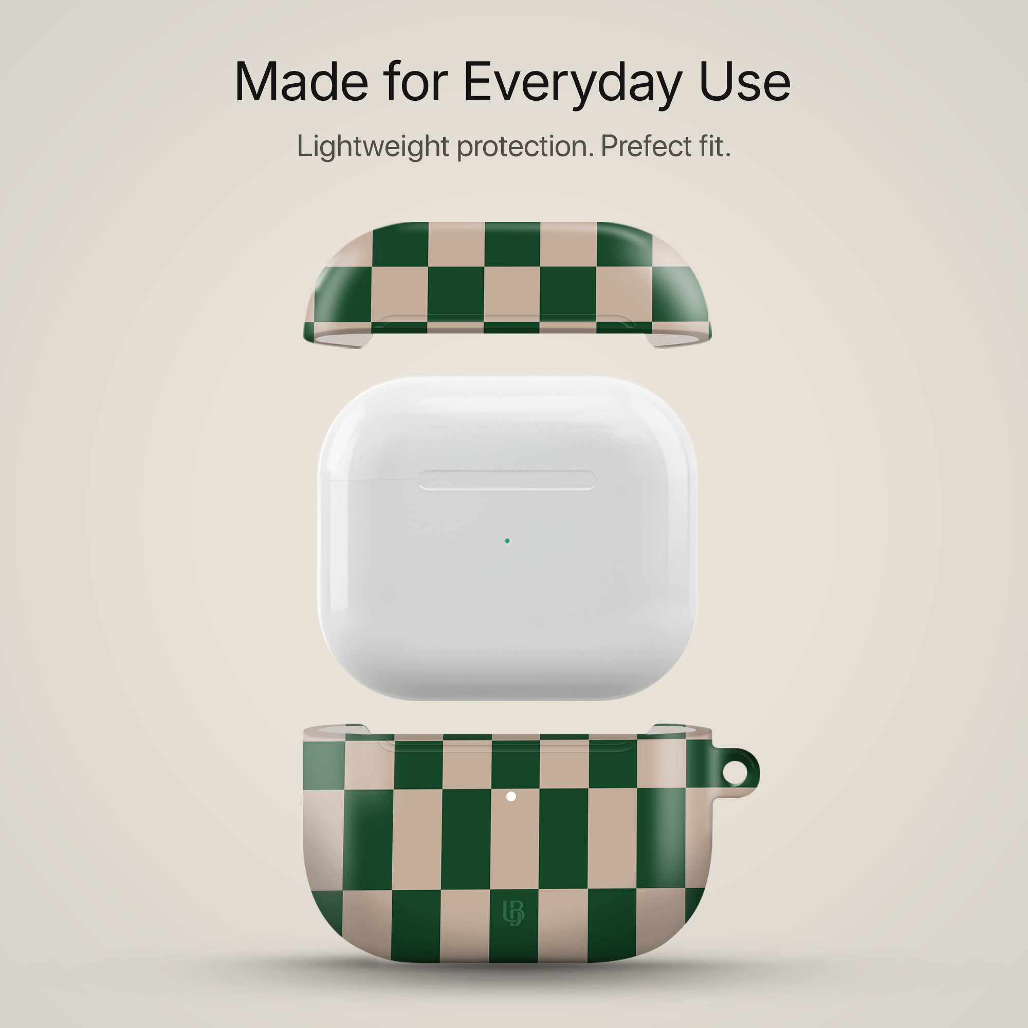 Emerald Grid Ultrabling AirPods case side view
