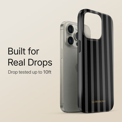 Noir Stripes Ultrabling eclipse case angled front view