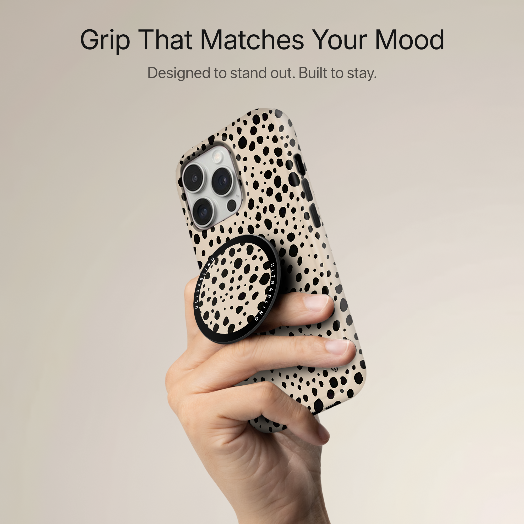 Speckled Sand Ultrabling MagSafe Phone Grip - Back View