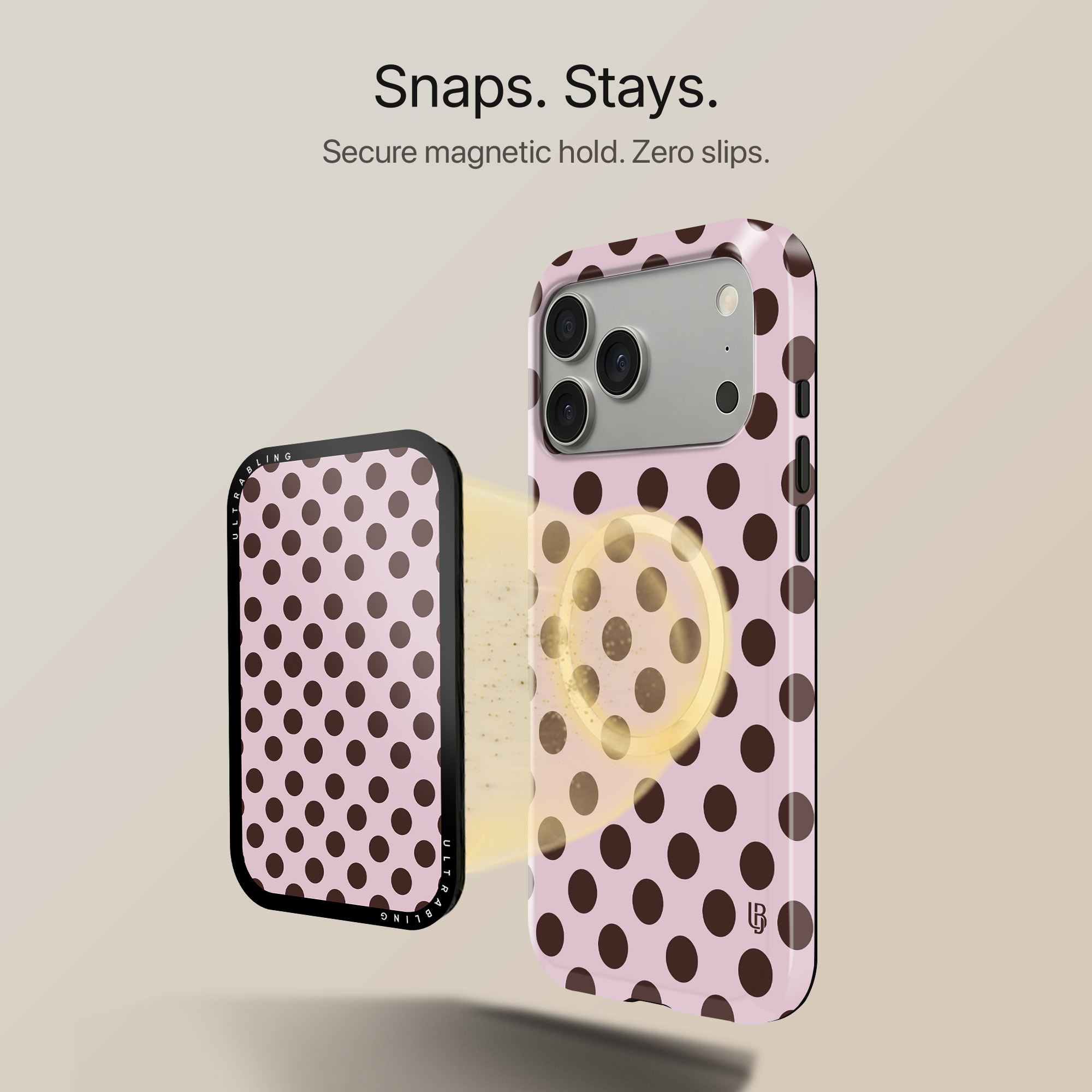 Mocha Polka MagSafe Wallet - Back View