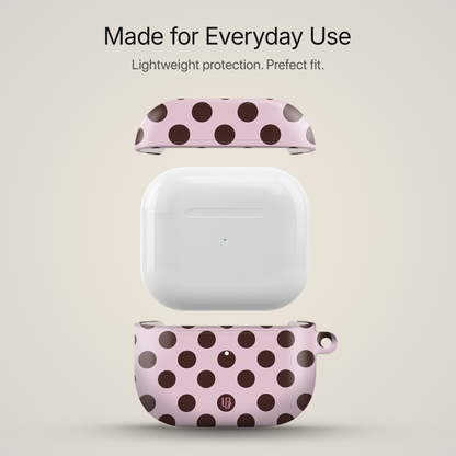 Mocha Polka Ultrabling AirPods case side view