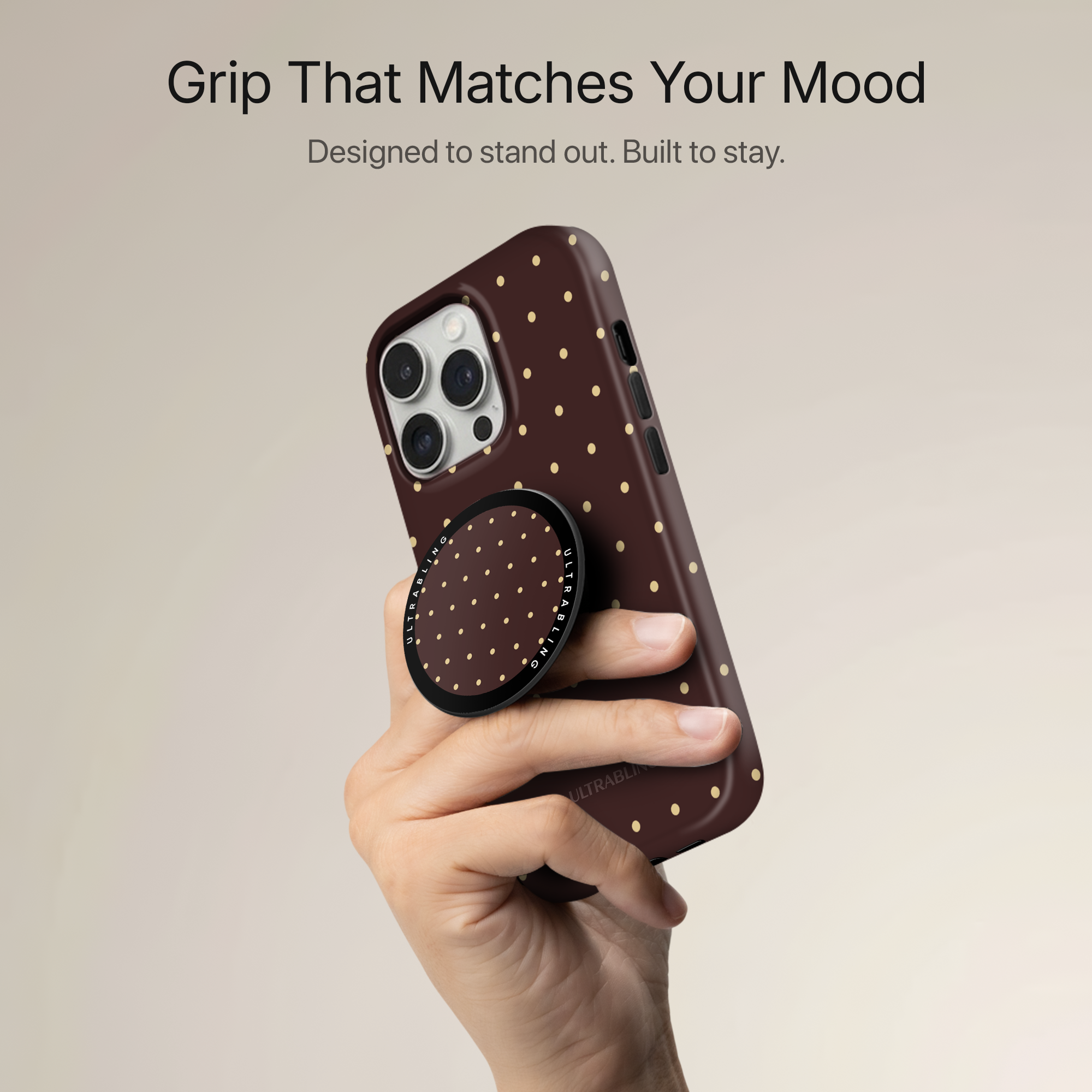 Gold Dust Ultrabling MagSafe Phone Grip - Back View
