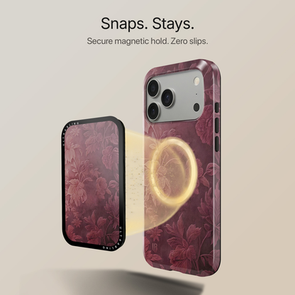 Burgundy Bloom MagSafe Wallet - Back View