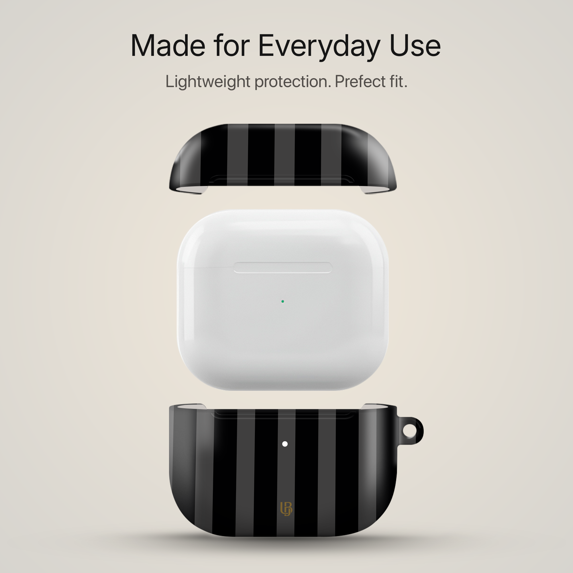 Noir Stripes Ultrabling AirPods case side view