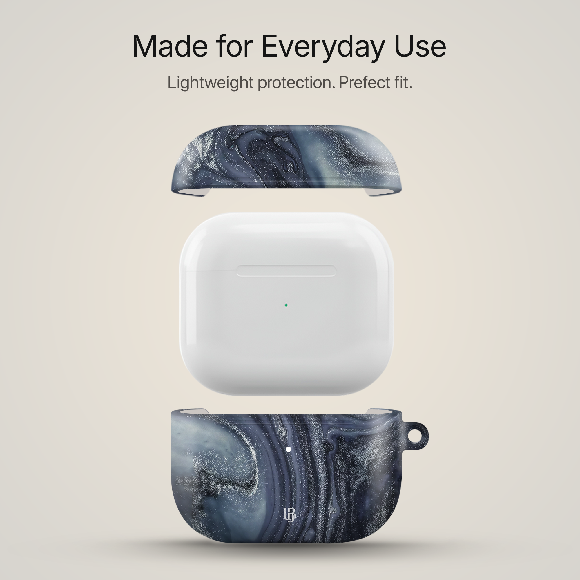 Midnight Marble Ultrabling AirPods case side view