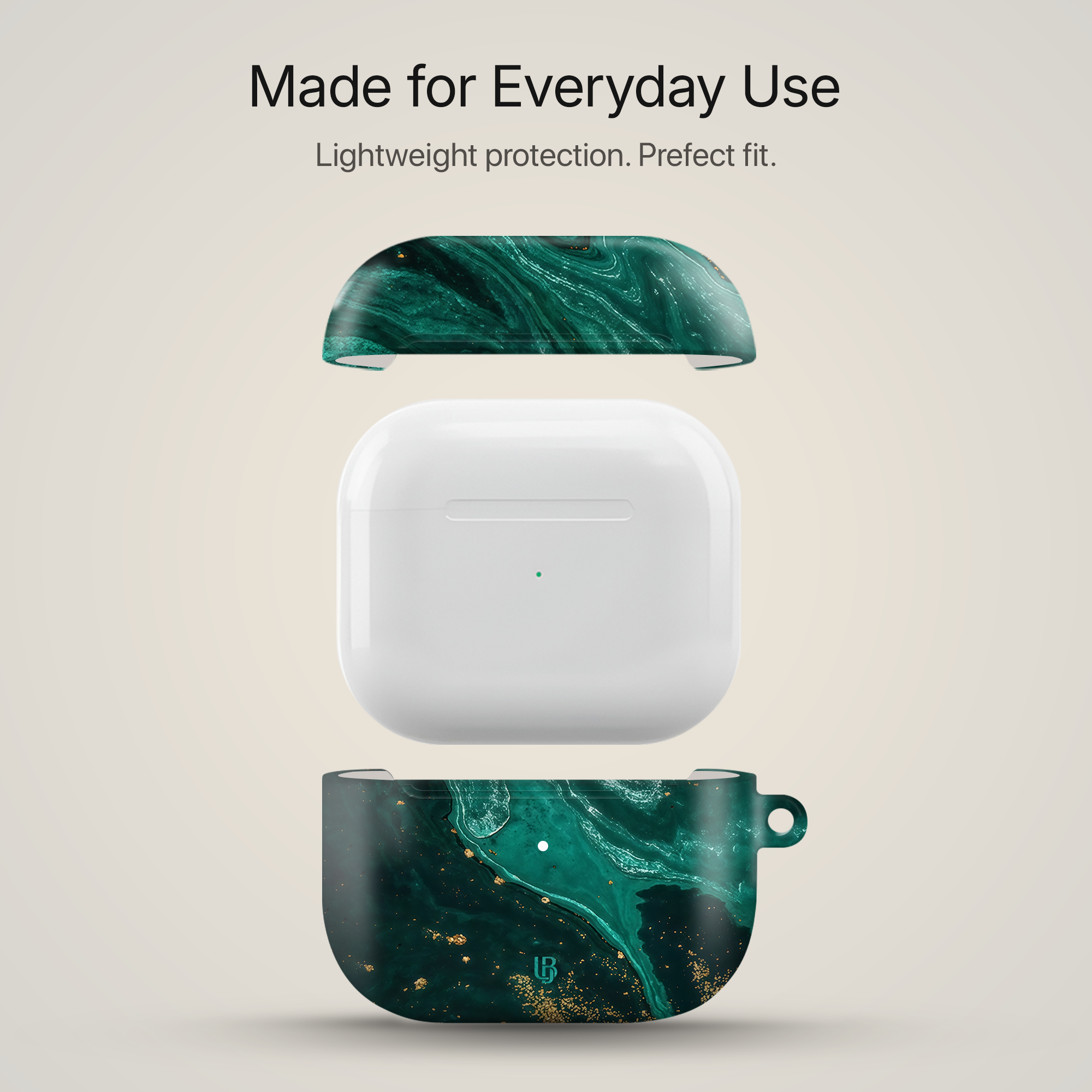 Emerald Vein Ultrabling AirPods case side view