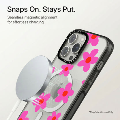 Pink Petal Ultrabling Aura iPhone case flat lay angle view