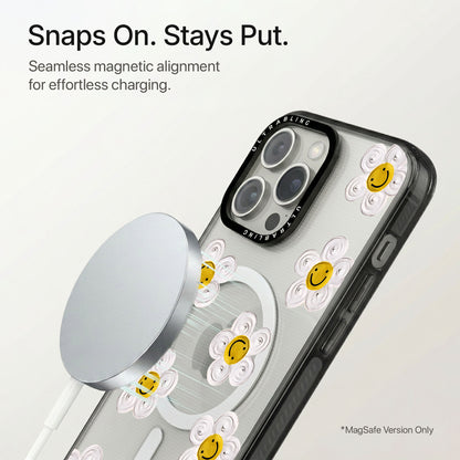 Daisy Drop Ultrabling Aura iPhone case flat lay angle view