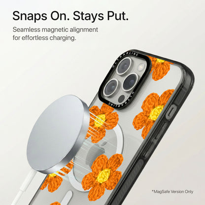 Marigold Ultrabling Aura iPhone case flat lay angle view