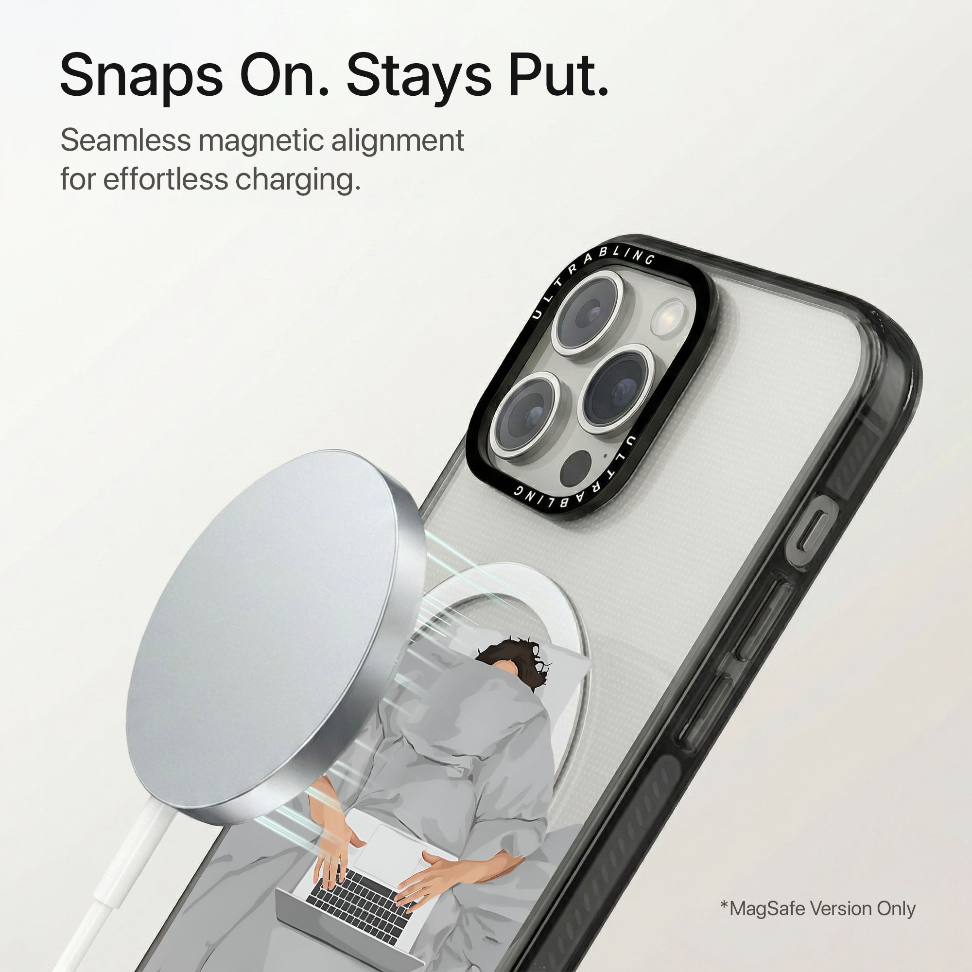 Cloud Nap Ultrabling Aura iPhone case flat lay angle view