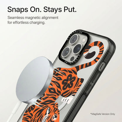 Tiger Heat Ultrabling Aura iPhone case flat lay angle view