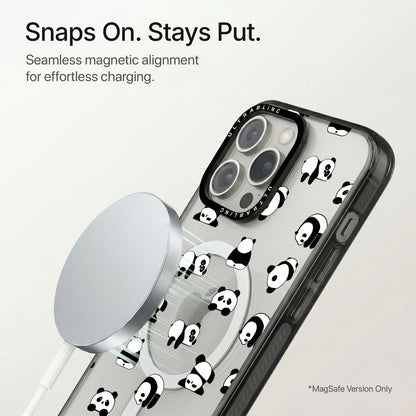 Panda Pop Ultrabling Aura iPhone case flat lay angle view