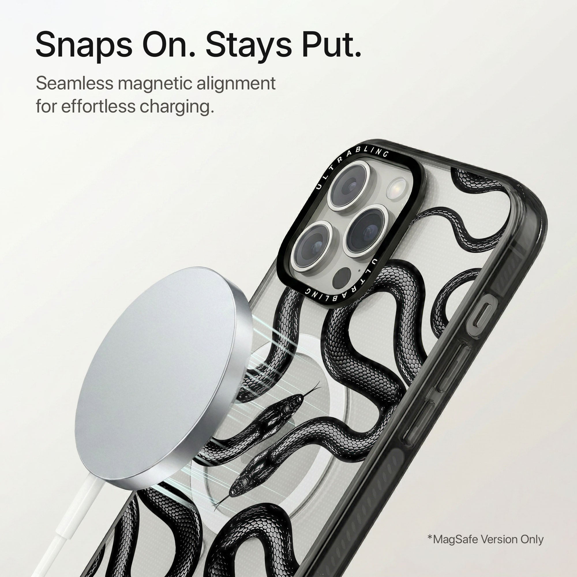 Ink Flow Ultrabling Aura iPhone case flat lay angle view