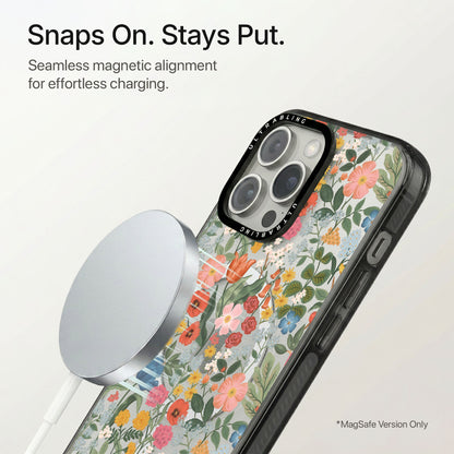 Meadow Mix Ultrabling Aura iPhone case flat lay angle view