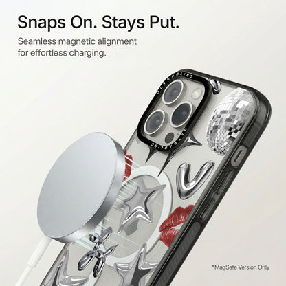 Chrome Crush Ultrabling Aura iPhone case flat lay angle view