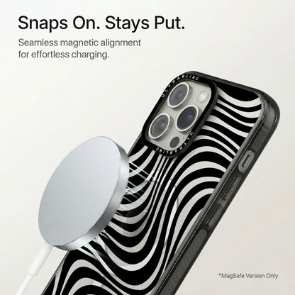 Hypnotic Ultrabling Aura iPhone case flat lay angle view