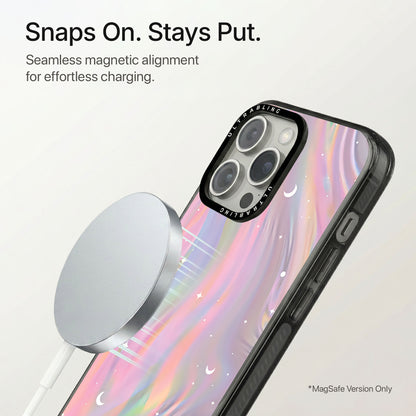 Prism Glow Ultrabling Aura iPhone case flat lay angle view