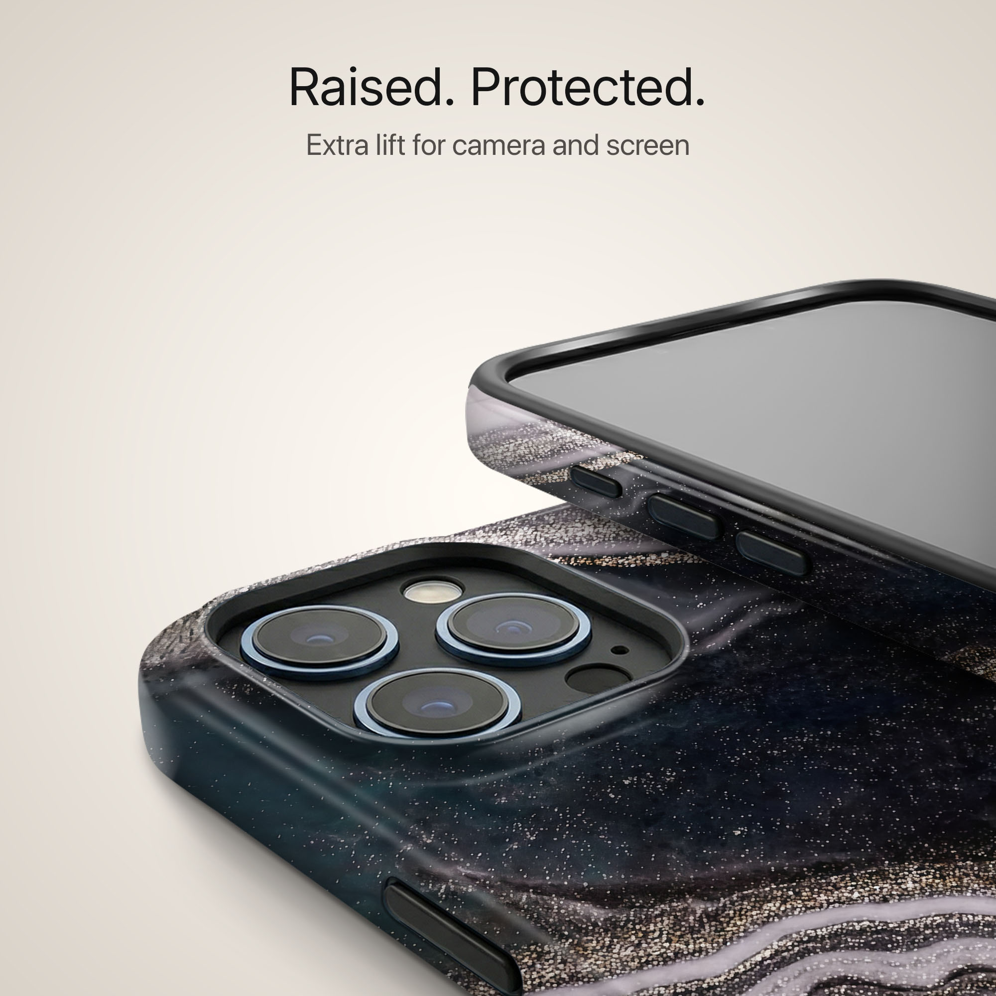 Obsidian Marble Ultrabling design close-up on eclipse case