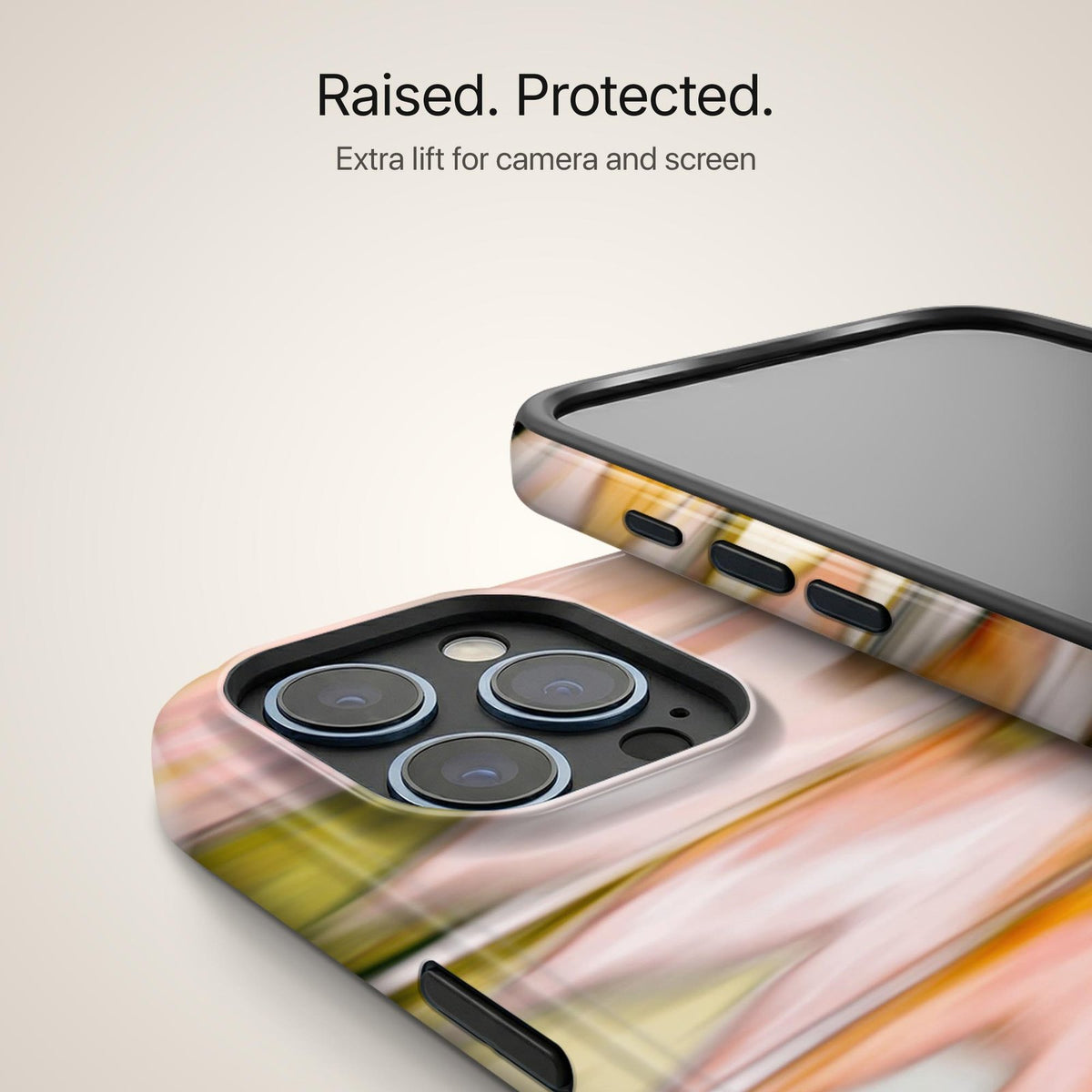 Peach Ripple - Eclipse Case by Ultrabling, designer iPhone case, angle view