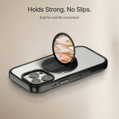Peach Ripple - MagSafe Phone Grip by Ultrabling, Phone Grip, angle view