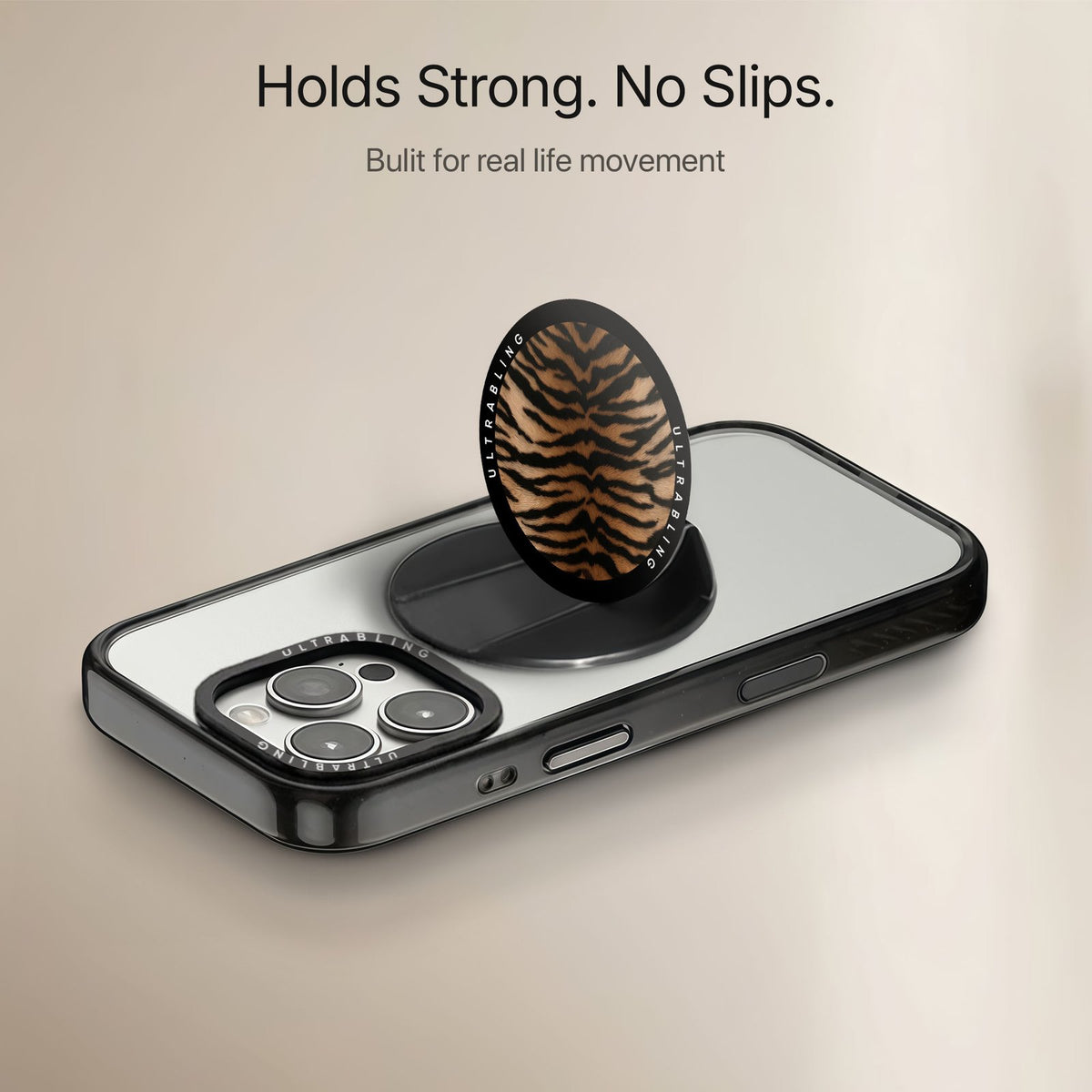 Tiger Sand - MagSafe Phone Grip by Ultrabling, Phone Grip, angle view
