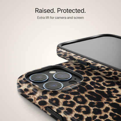 Golden Leopard Ultrabling design close-up on eclipse case