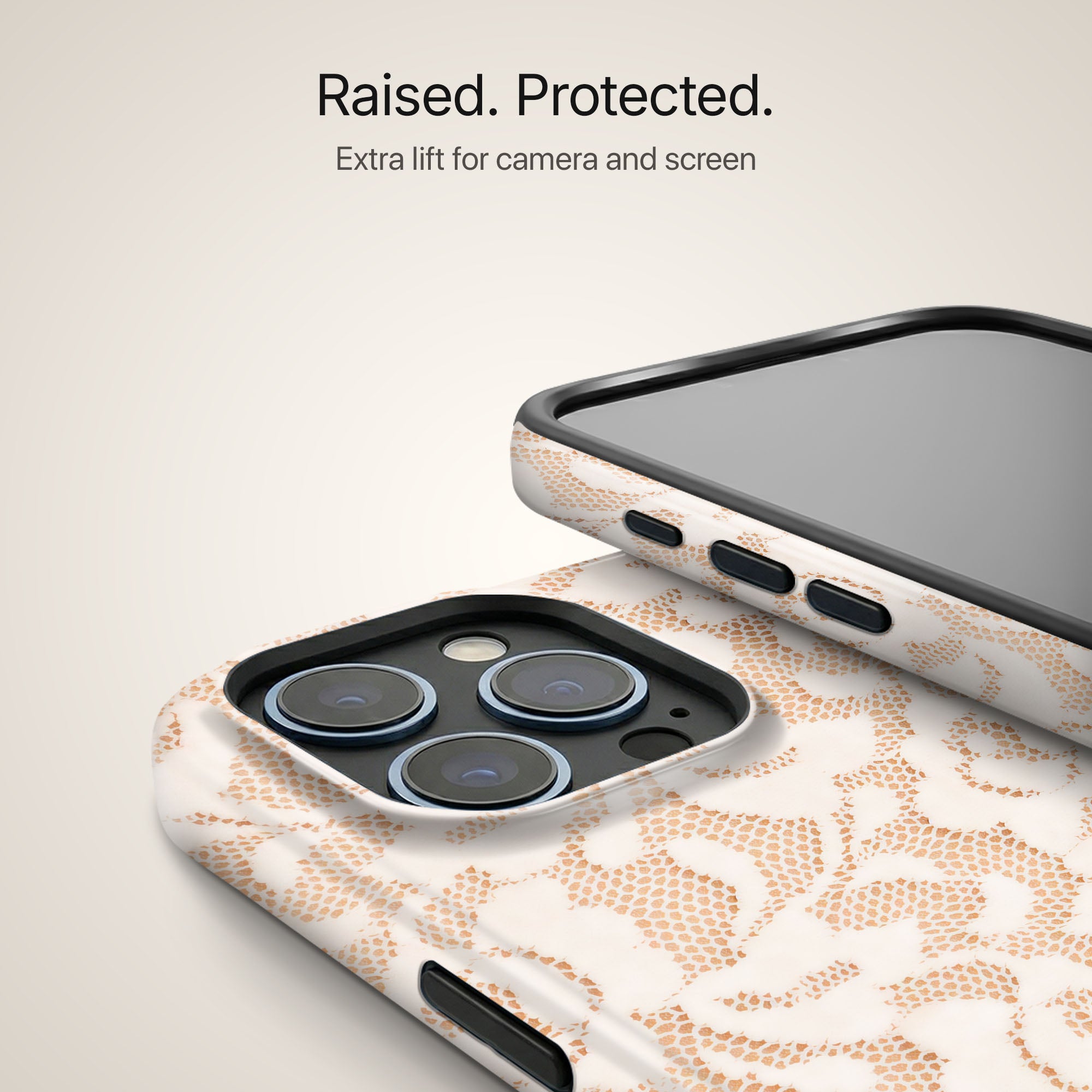 Ivory Lace Ultrabling design close-up on eclipse case