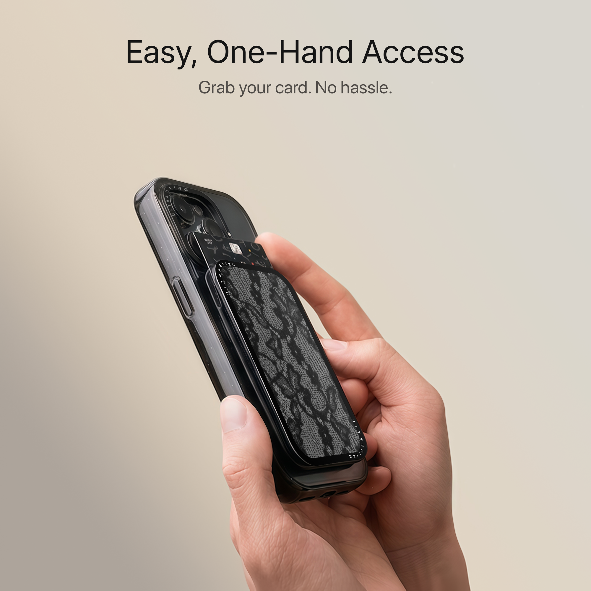 Noir Lace MagSafe Wallet - Side View