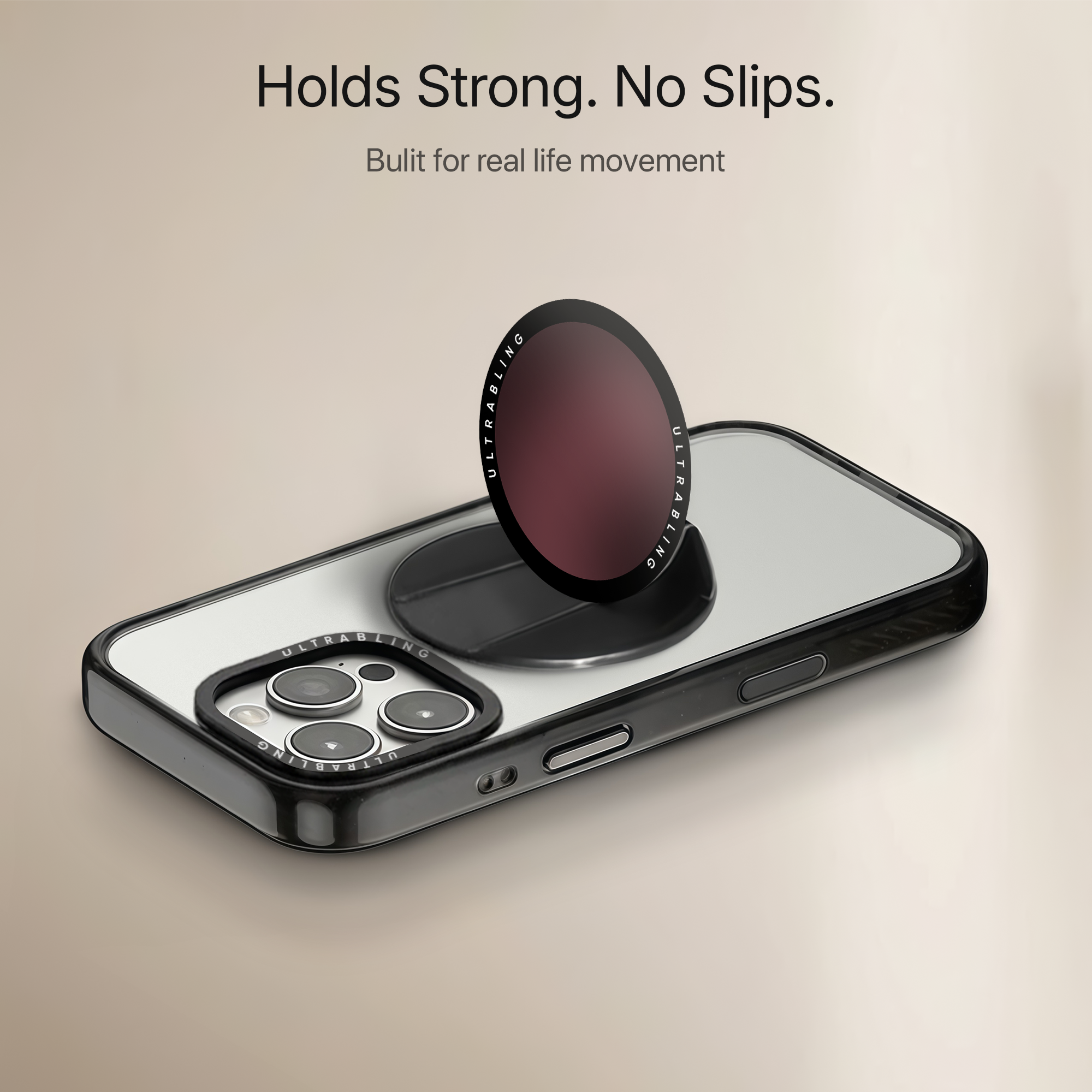 Wine Gloss Ultrabling MagSafe Phone Grip - Side View