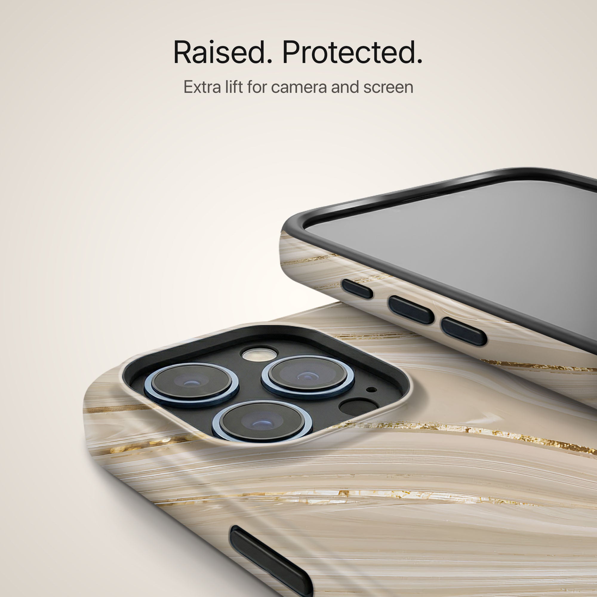 Champagne Marble Ultrabling design close-up on eclipse case