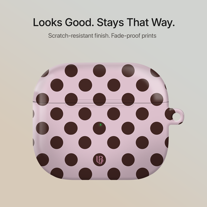 Mocha Polka Ultrabling AirPods case back view