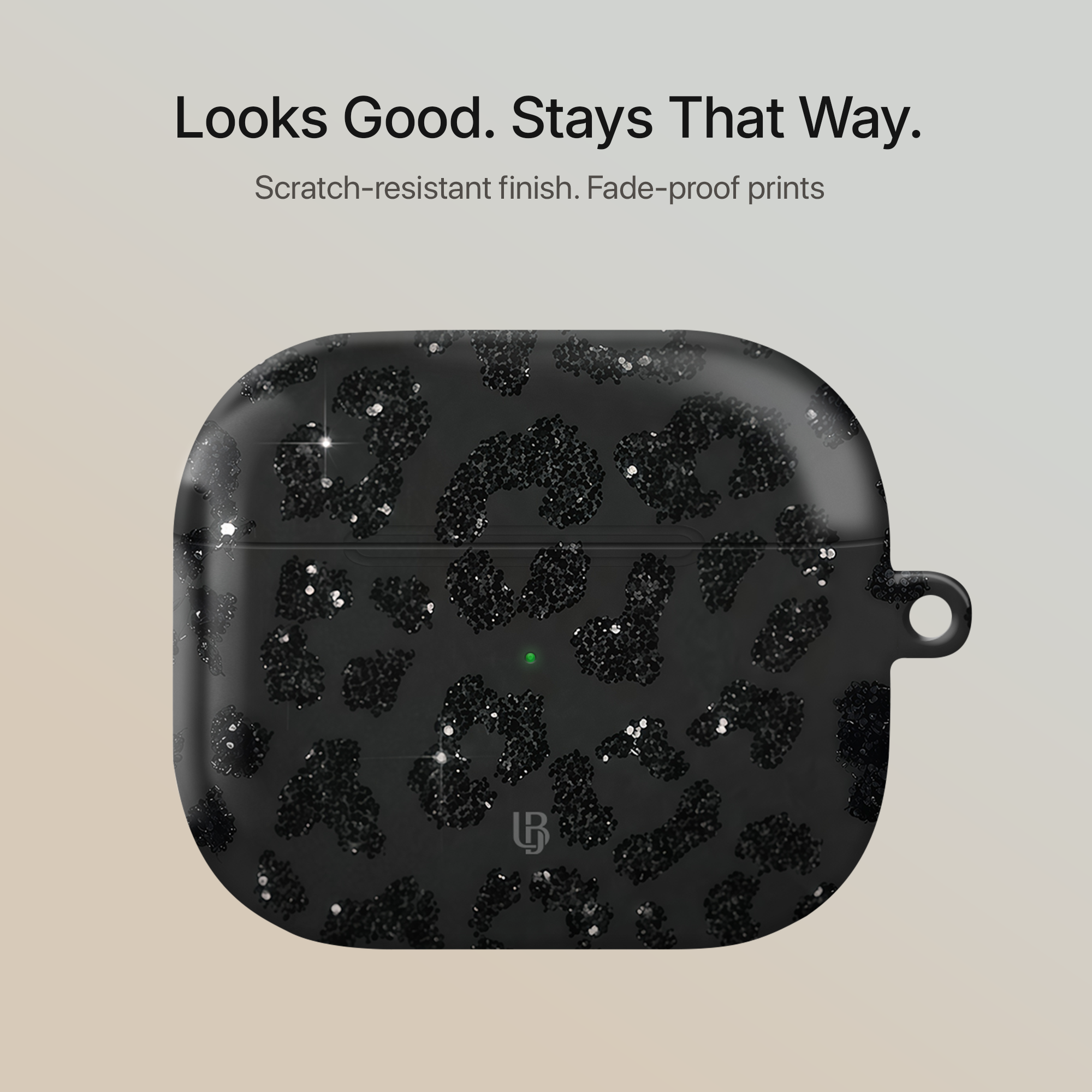 Black Stardust Ultrabling AirPods case back view