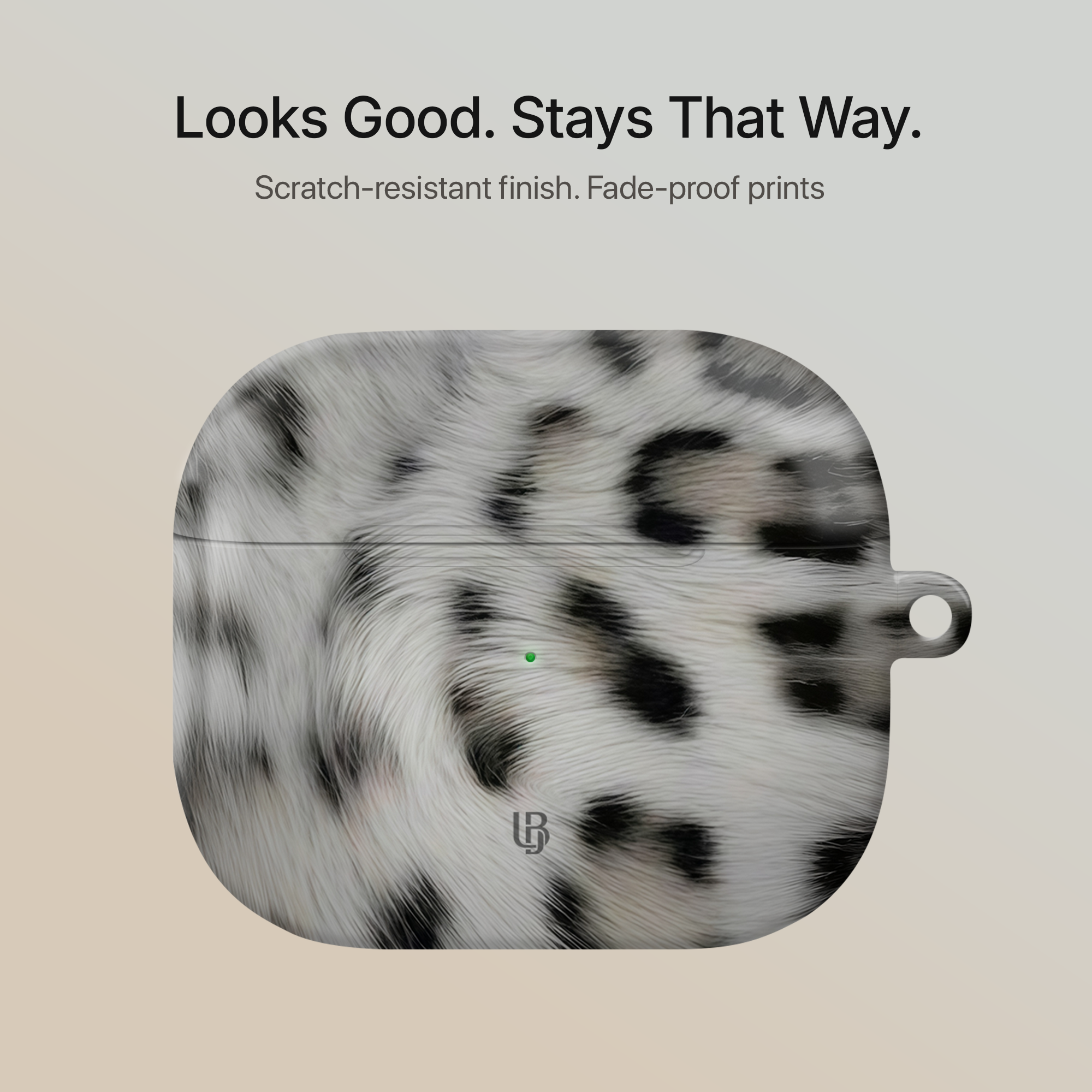 Snow Leopard Ultrabling AirPods case back view