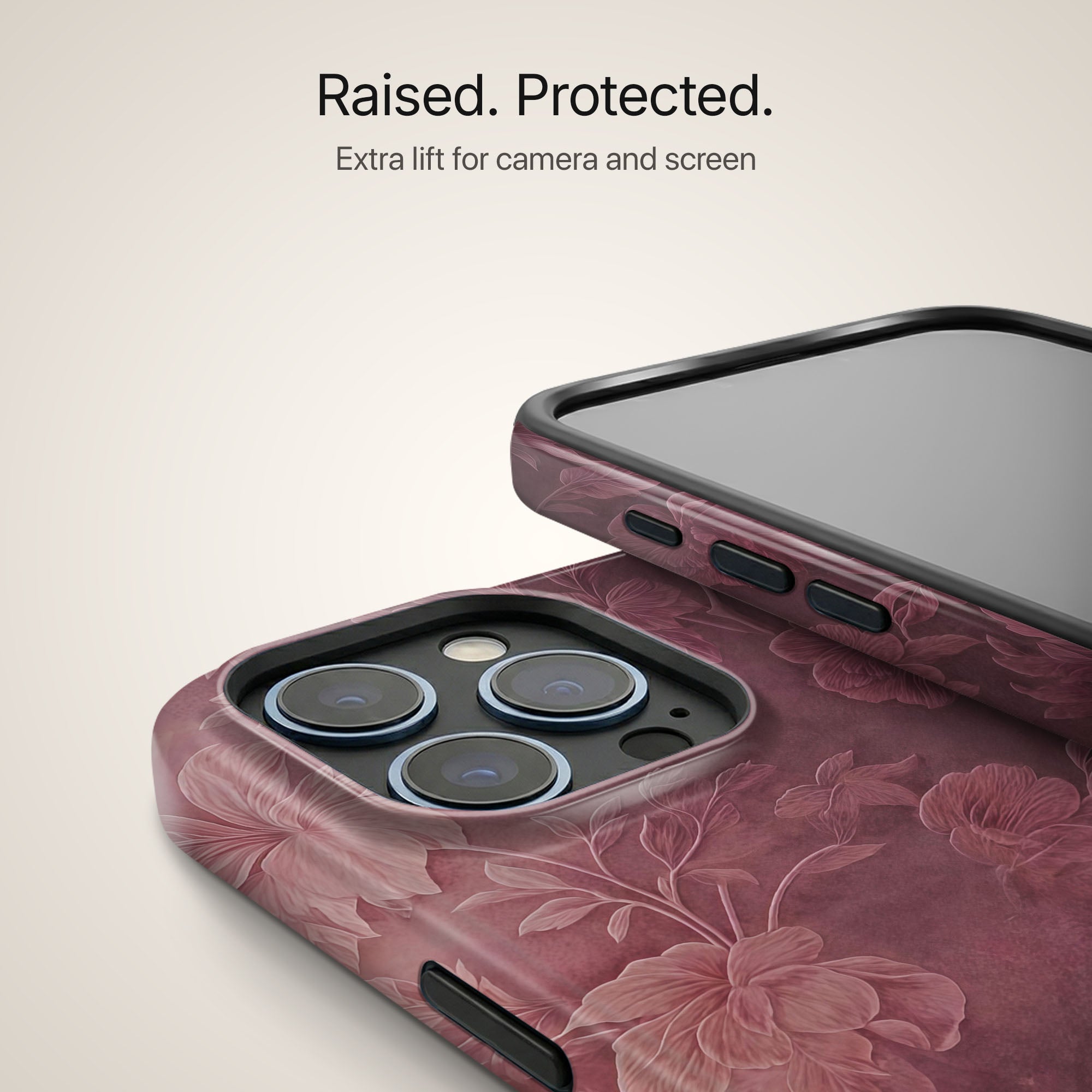 Burgundy Bloom Ultrabling design close-up on eclipse case