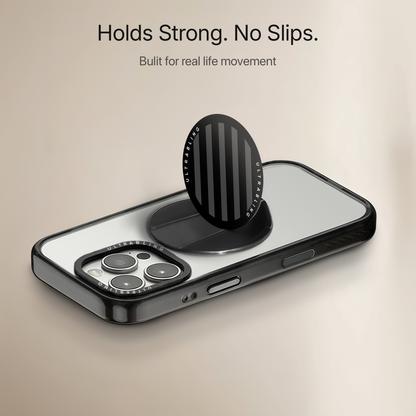 Noir Stripes Ultrabling MagSafe Phone Grip - Side View