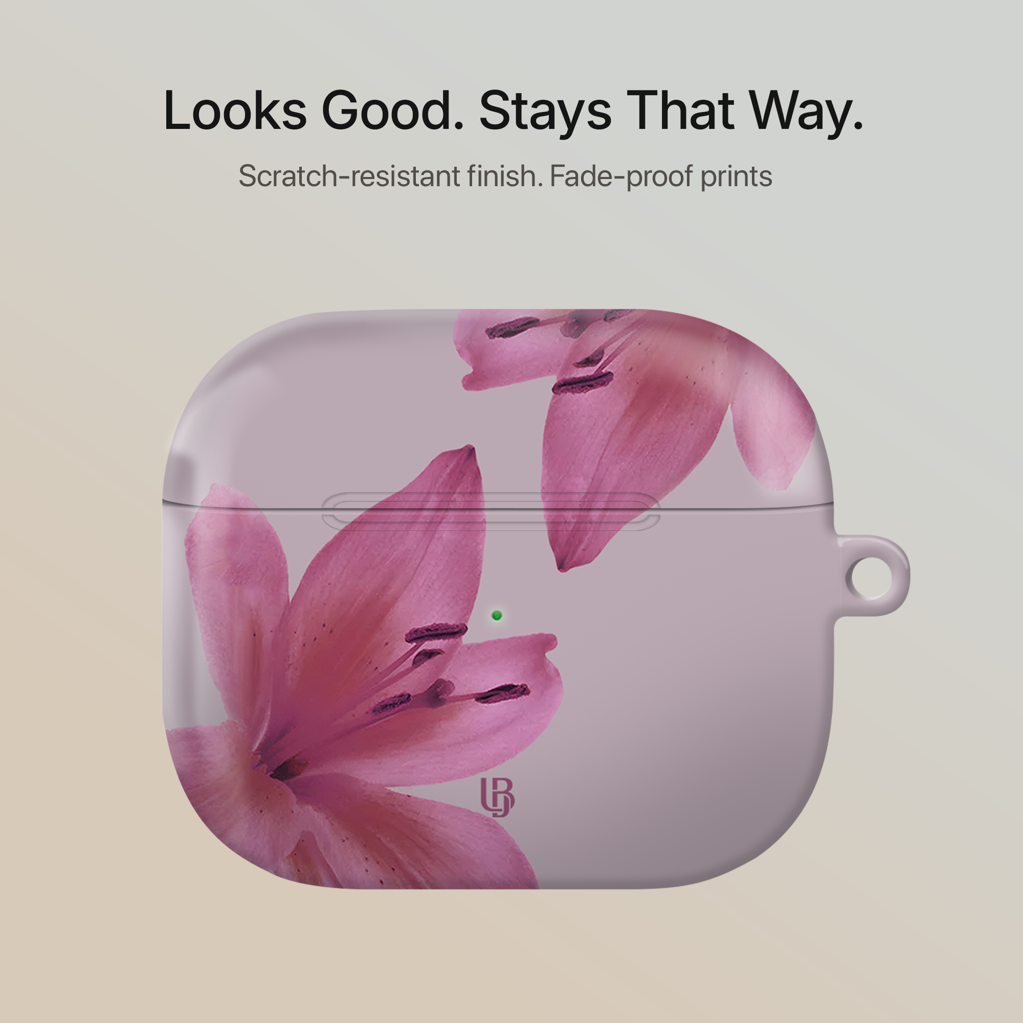 Blush Lily Ultrabling AirPods case back view