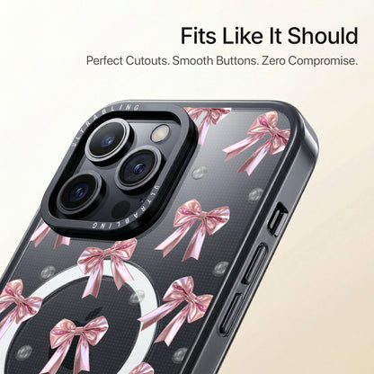 Blush Bow Ultrabling Aura iPhone case close-up design detail