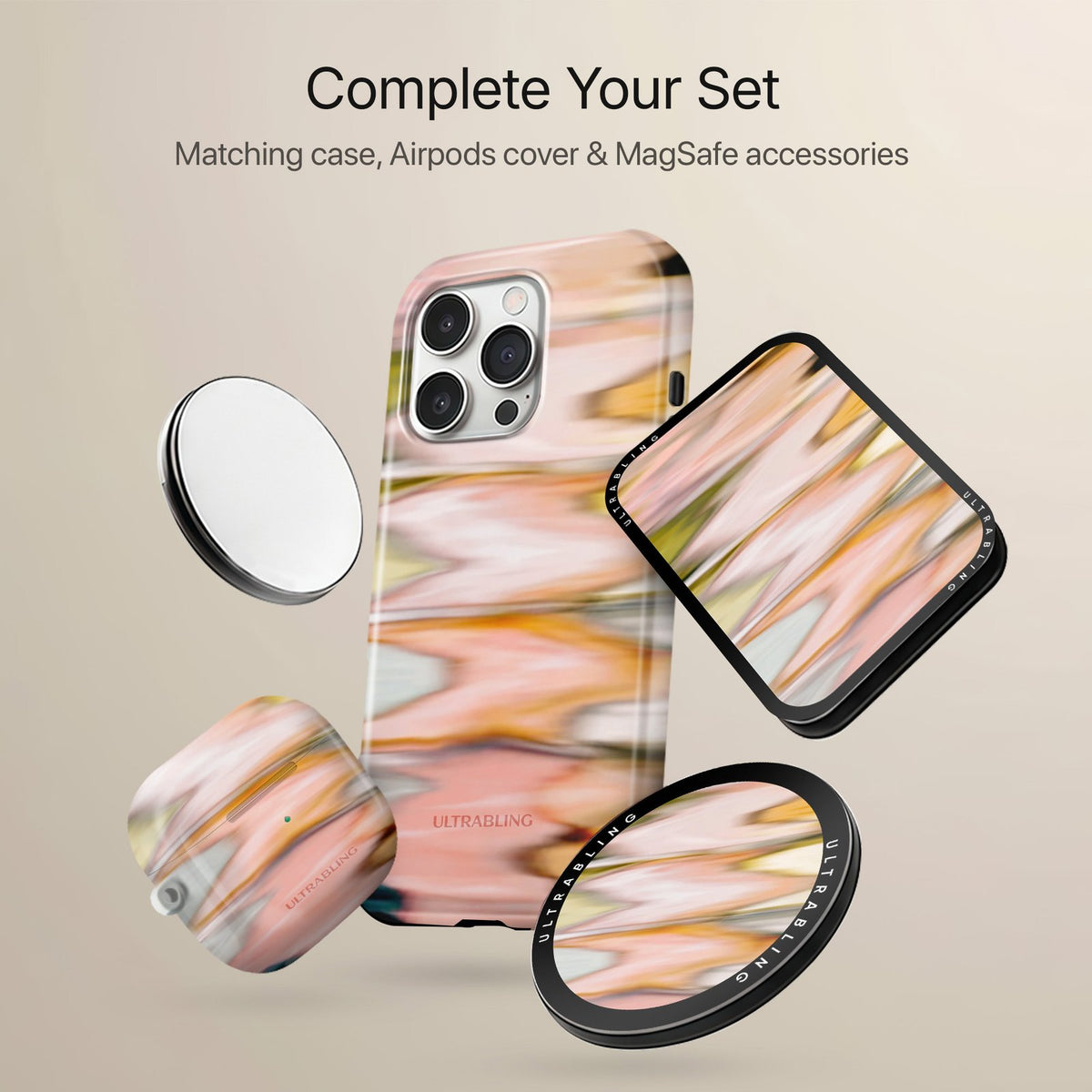Peach Ripple - Eclipse Case by Ultrabling, designer iPhone case, lifestyle shot