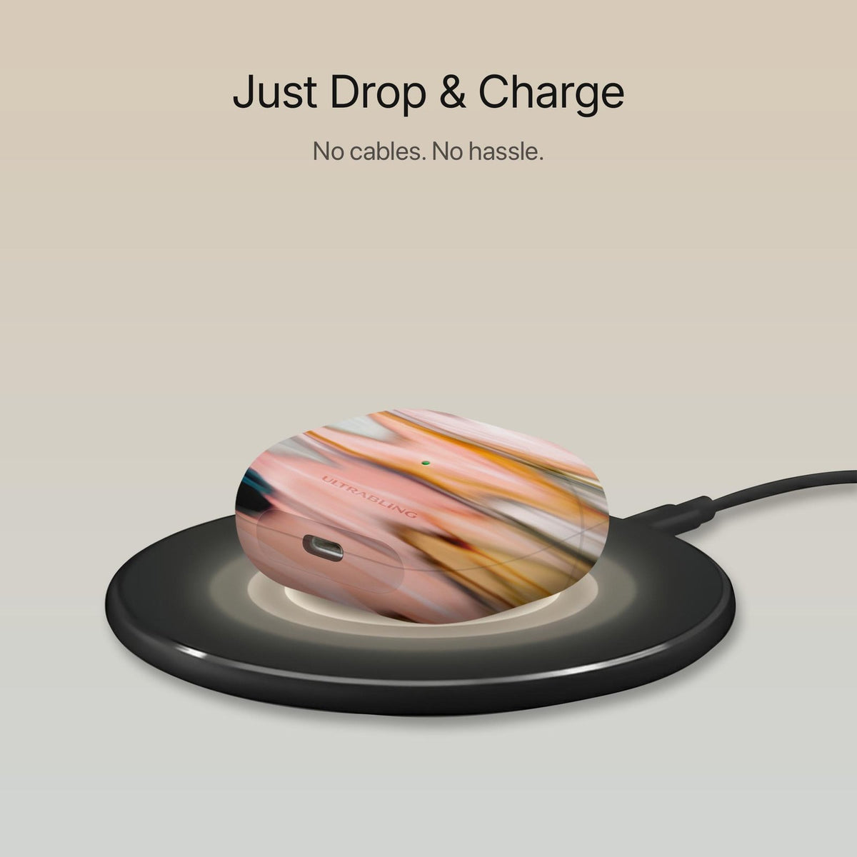 Peach Ripple - AirPods Case by Ultrabling, designer iPhone case, lifestyle shot