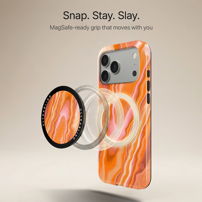 Sunset Agate Ultrabling MagSafe Phone Grip - Angled View