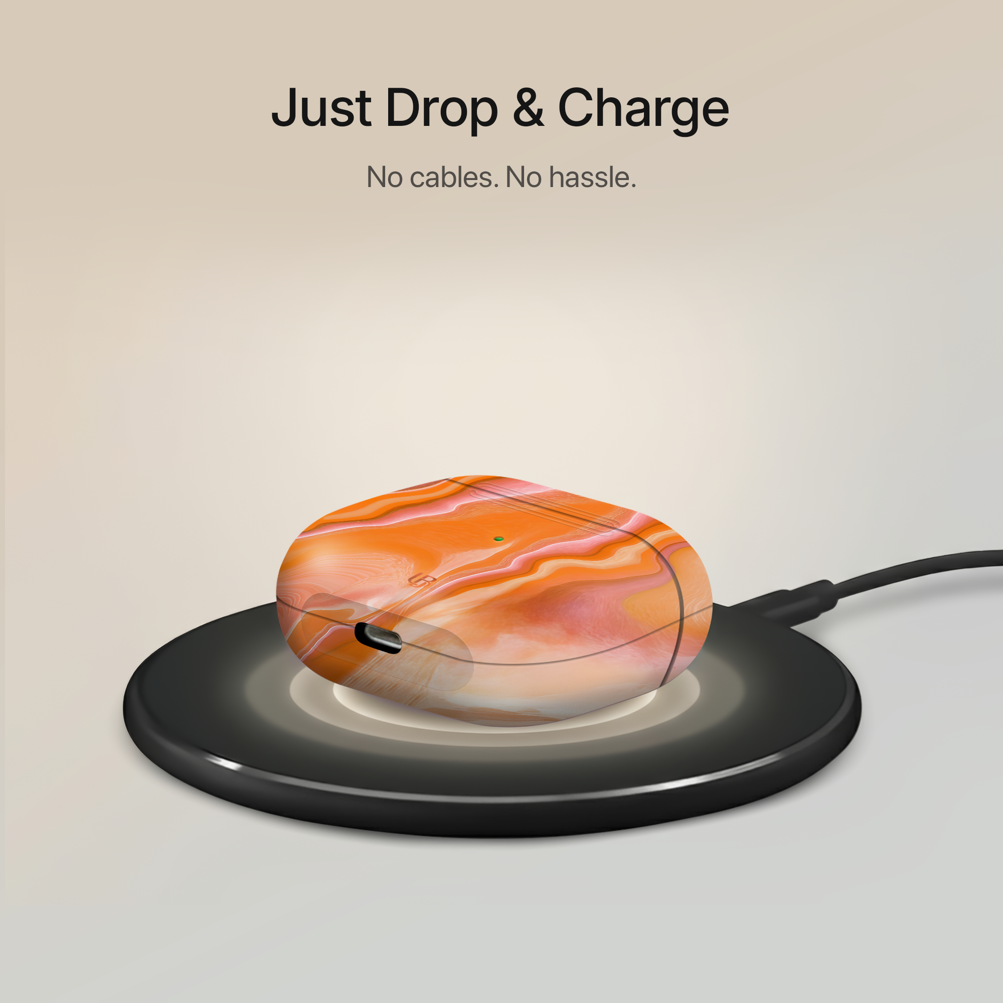 Sunset Agate Ultrabling AirPods case open view